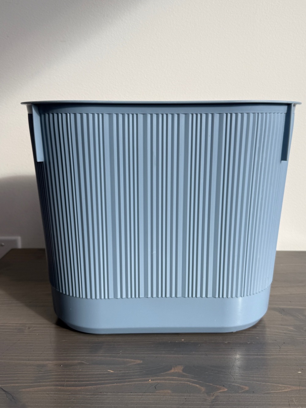Vintage powder blue waste paper basket